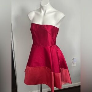 Black Halo Strapless Dress in Two-Tone Red and Pink $460 Tags!